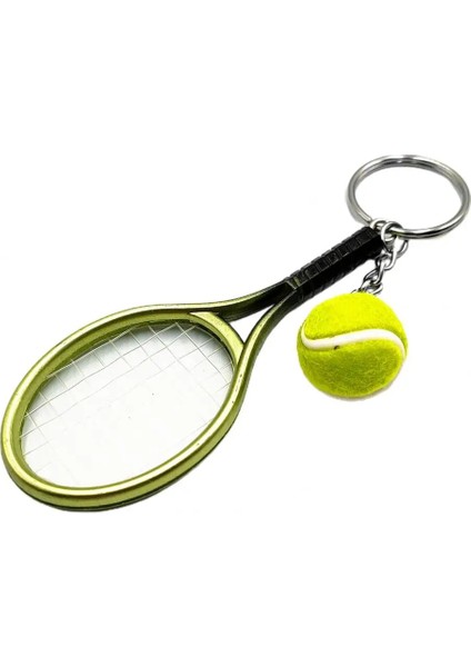 Chaoduo Shop Mavi Stil Simülasyon Mini Tenis Raketi Topu Anahtarlık Kolye Çanta Anahtarlık Aksesuarları (Yurt Dışından)