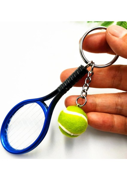 Mavi Stil Simülasyon Mini Tenis Raketi Topu Anahtarlık Kolye Çanta Anahtarlık Aksesuarları (Yurt Dışından) fırsatları