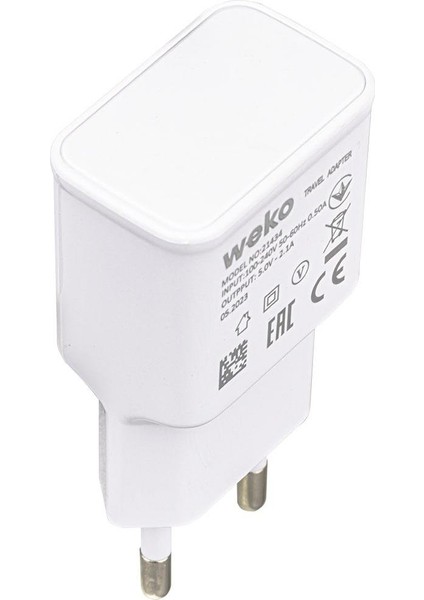 WK-21434 S6 2.1 AMPER ŞARJ BAŞLIK ADAPTÖRÜ + MICRO USB KABLO(NO:3)