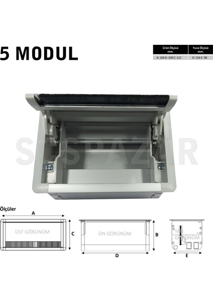 Masa Üstü Bas-Aç Fırçalı Alüminyum Priz Kutusu Boş Scs Pazar modelleri