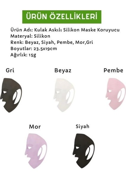 - Yüz Maskesi Koruyucu & Sabitleyici - Kağıt Maske Sabitleyici - Pembe