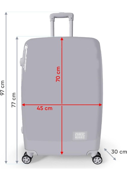 Renkli Desenli Pc Büyük Boy Valiz (70CM) 16803