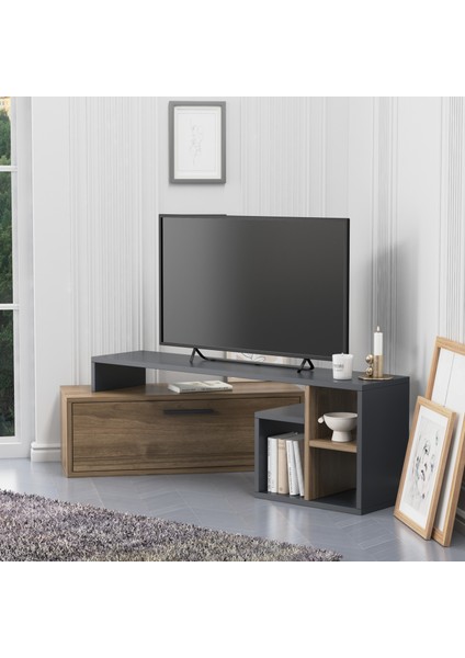 Karamel Tv Standı Antrasit Ceviz