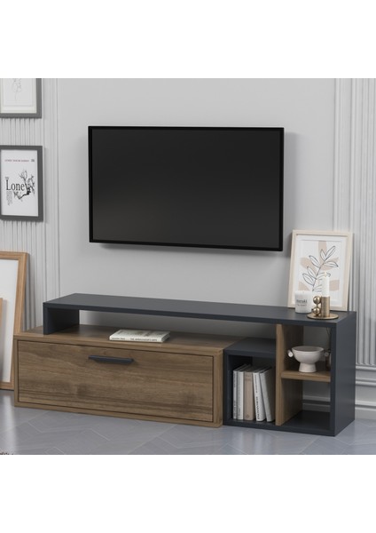 Karamel Tv Standı Antrasit Ceviz