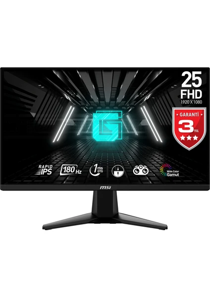 24.5" G255F 1920x1080 (FHD) 16:9 FLAT RAPID IPS 180HZ 1MS FREESYNC GAMING MONITOR