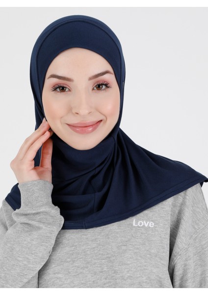 Düz Logo Hijab Hf - Premium Spor Günlük Başörtüsü Hazır Konforlu Tesettür Hijab Bone
