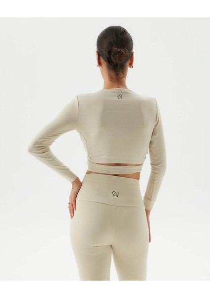 Krem Anvelop Belden Bağlamalı Crop Bluz fiyatları