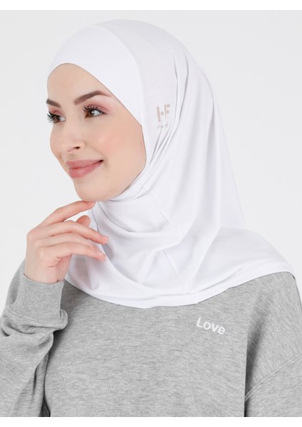 Düz Logo Hijab Hf - Premium Spor Günlük Başörtüsü Hazır Konforlu Tesettür Hijab Bone