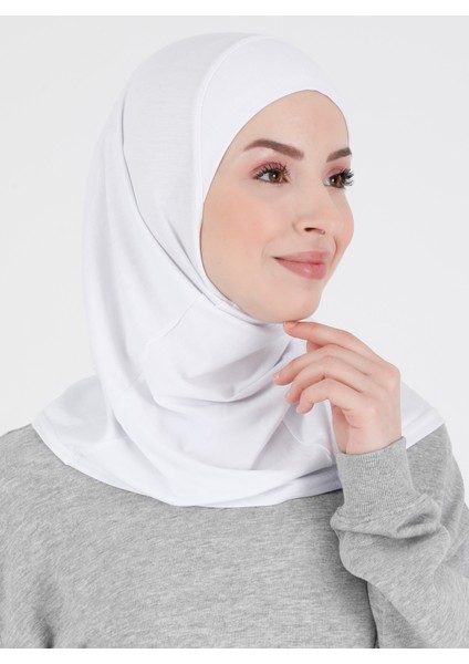 Düz Logo Hijab Hf - Premium Spor Günlük Başörtüsü Hazır Konforlu Tesettür Hijab Bone fırsatları