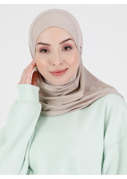 Düz Logo Hijab Hf - Premium Spor Günlük Başörtüsü Hazır Konforlu Tesettür Hijab Bone