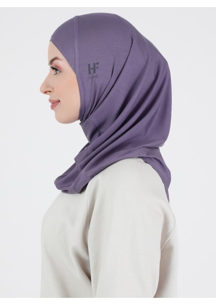 Düz Logo Hijab Hf - Premium Spor Günlük Başörtüsü Hazır Konforlu Tesettür Hijab Bone