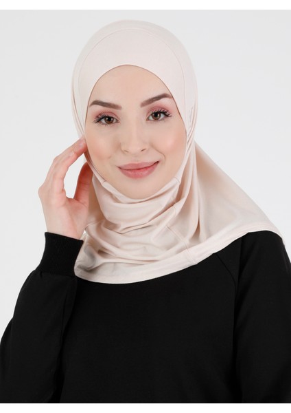 Düz Logo Hijab Hf - Premium Spor Günlük Başörtüsü Hazır Konforlu Tesettür Hijab Bone