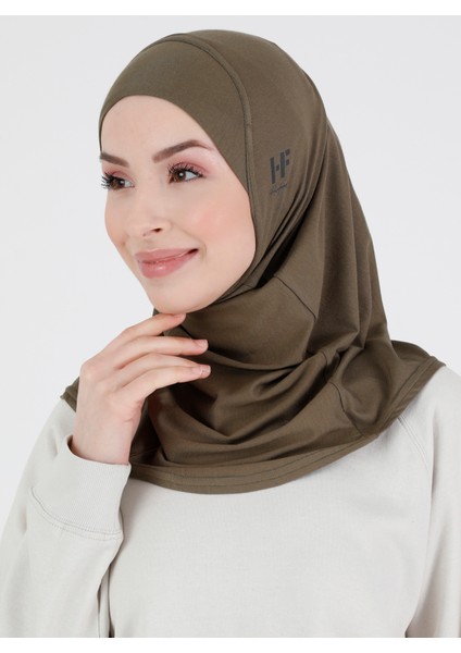 Düz Logo Hijab Hf - Premium Spor Günlük Başörtüsü Hazır Konforlu Tesettür Hijab Bone