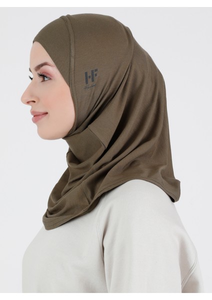 Düz Logo Hijab Hf - Premium Spor Günlük Başörtüsü Hazır Konforlu Tesettür Hijab Bone