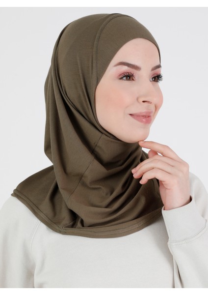 Düz Logo Hijab Hf - Premium Spor Günlük Başörtüsü Hazır Konforlu Tesettür Hijab Bone