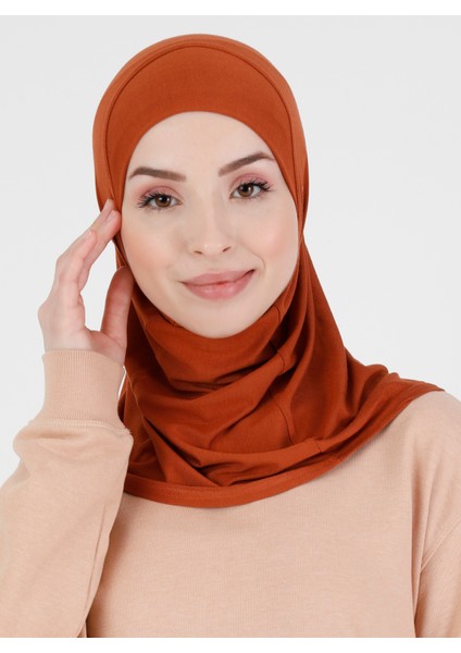 Düz Logo Hijab Hf - Premium Spor Günlük Başörtüsü Hazır Konforlu Tesettür Hijab Bone