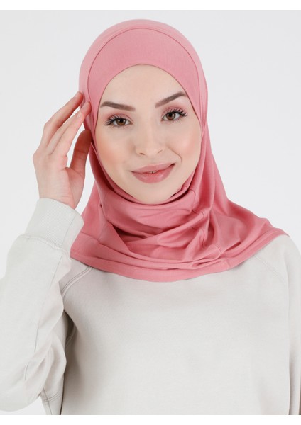 Düz Logo Hijab Hf - Premium Spor Günlük Başörtüsü Hazır Konforlu Tesettür Hijab Bone
