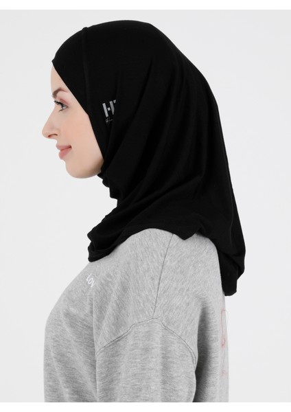 Düz Logo Hijab Hf - Premium Spor Günlük Başörtüsü Hazır Konforlu Tesettür Hijab Bone