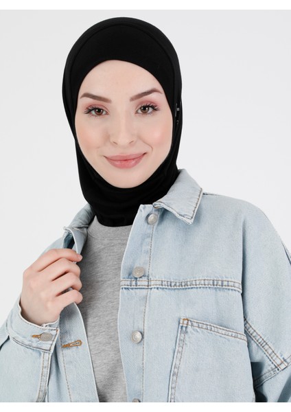 Düz Logo Hijab Hf - Premium Spor Günlük Başörtüsü Hazır Konforlu Tesettür Hijab Bone