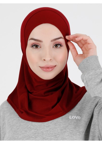 Düz Logo Hijab Hf - Premium Spor Günlük Başörtüsü Hazır Konforlu Tesettür Hijab Bone