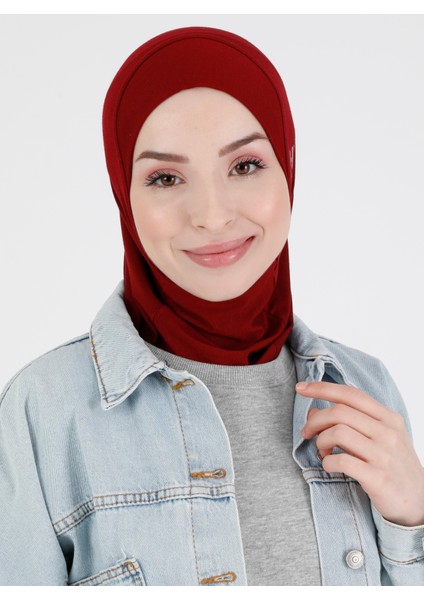 Düz Logo Hijab Hf - Premium Spor Günlük Başörtüsü Hazır Konforlu Tesettür Hijab Bone fırsatları