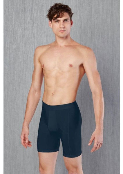 Lacivert Erkek Pamuklu Torbalı Uzun Paça Boxer