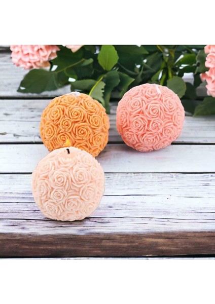 Top Gül Mum Silikon Kalıbı