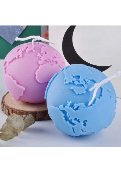 Dünya Haritası Küre Mum Silikon Kalıbı