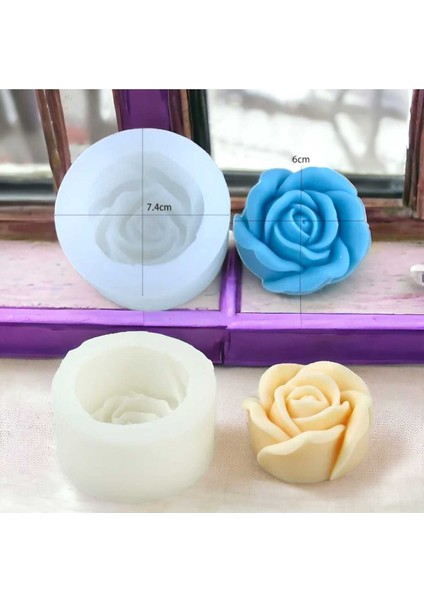 Düğün Gülü Mum Silikon Kalıbı