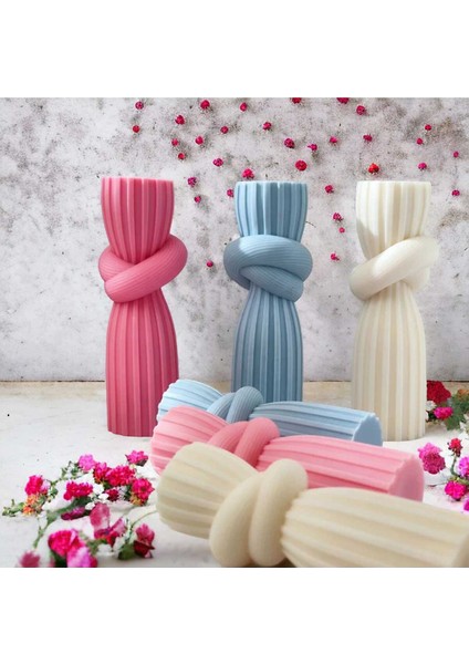 Düğümlü Silindir Küçük Boy Silikon Mum Kalıbı