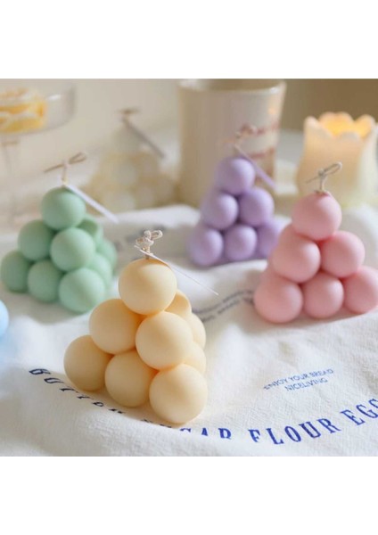 Üçgen Piramit Bubble Silikon Mum Kalıbı