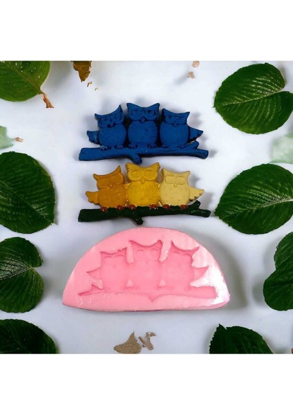 3'lü Dala Konan Baykuş Silikon Kalıp