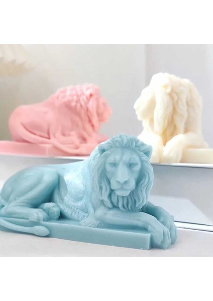 Uzanan Aslan Silikon Mum Kalıbı ( 14 x 8.5 cm )