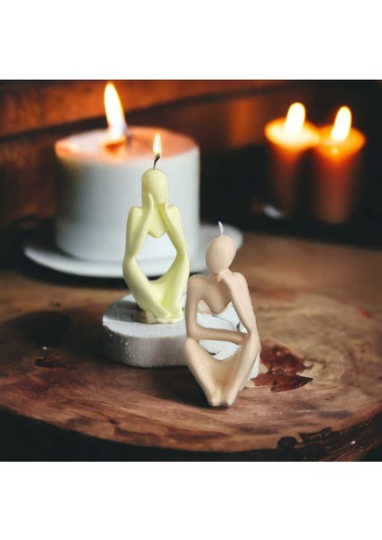 Soyut Düşünen Heykel Mumlar Silikon Kalıbı ( 14 x 7 cm )