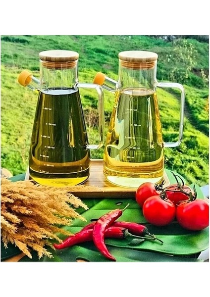 Bambu Kapaklı Vakumlu Standlı 900 ml Borosilikat Cam Yağlık Sütlük Sosluk 3'lü Set fırsatları