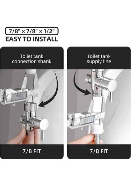 Bide T Adaptörü, Kapatma Valfli Pirinç T Adaptörü 3 Yollu Tee Konnektörü 7/8ın x 7/8ın x G1/2, Tuvalet Bide Püskürtücüsü Için (Yurt Dışından)
