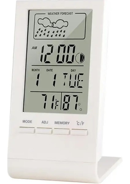 Beyaz Stil Saatlik Zaman Işleyişi Fonksiyonu Sıcaklık Higrometresi Büyük Dijital LCD Ekran Mini Elektronik Sıcaklık Nem Ölçer Fc (Yurt Dışından)