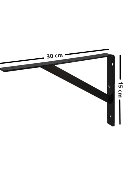 Arzor Home Ağır Yük Raf Altı Ayak Raf Tutucu Destekli L Demir 30X15 cm Siyah Montaj Aparatı (2 Adet)