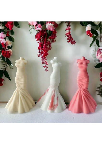 Zarif Gelinlik Silikon Mum Kalıbı