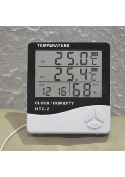 LCD Zaman Masaüstü Masa Saatleri Dijital Termo Higrometre Nem Oda Sıcaklık Ölçer Hava Istasyonu Saat (Yurt Dışından)