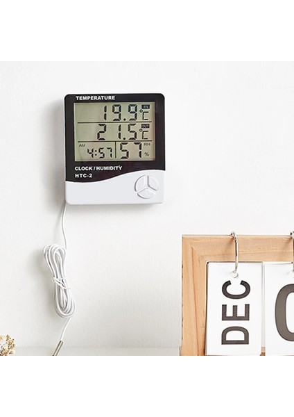 LCD Zaman Masaüstü Masa Saatleri Dijital Termo Higrometre Nem Oda Sıcaklık Ölçer Hava Istasyonu Saat (Yurt Dışından) modelleri