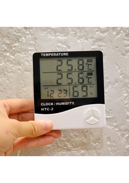 LCD Zaman Masaüstü Masa Saatleri Dijital Termo Higrometre Nem Oda Sıcaklık Ölçer Hava Istasyonu Saat (Yurt Dışından) fırsatları