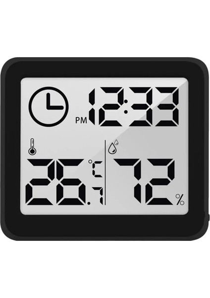 Siyah Stil Sıcaklık Nem Ölçer Monitörü Dayanıklı Oda Termometresi ve Nem Ölçer Monitörü Kullanımı Kolay Yüksek Hassasiyet (Yurt Dışından)