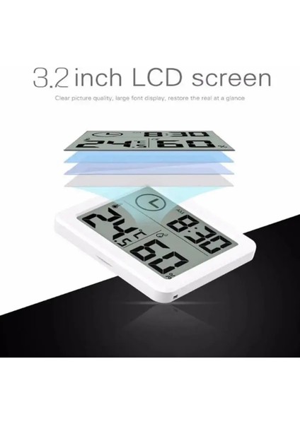 Siyah Stil Sıcaklık Nem Ölçer Monitörü Dayanıklı Oda Termometresi ve Nem Ölçer Monitörü Kullanımı Kolay Yüksek Hassasiyet (Yurt Dışından) modelleri