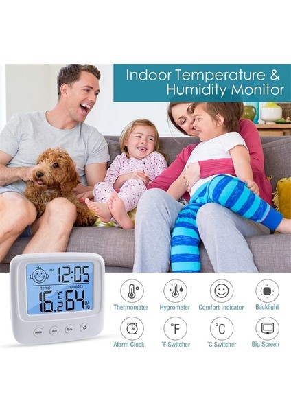 Arka Işık Stili LCD Dijital Sıcaklık Nem Ölçer Arka Işık Ev Kapalı Elektronik Higrometre Termometre Hava Istasyonu Bebek Odası (Yurt Dışından) modelleri