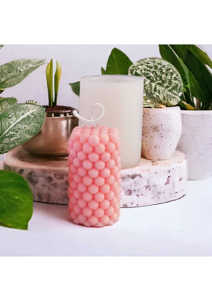 Silindir Bubble Silikon Mum Kalıbı