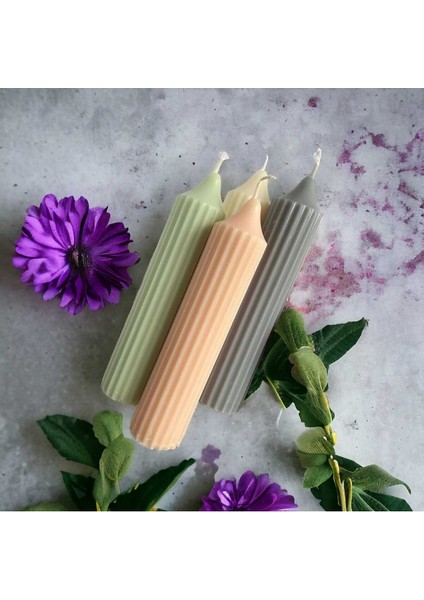 Fitilli Büyük Boy Şamdan Mum Silikon Kalıbı