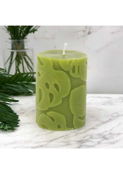 Tropikal Anome Yaprağı Küt Boy Silikon Mum Kalıbı