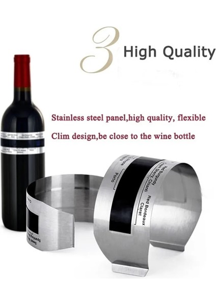 Paslanmaz Çelik Ev Şarap Bilezik Termometre Kırmızı Şarap Sıcaklık Sensörü Bira Homebrewing Bar Aracı ('c) (Yurt Dışından)