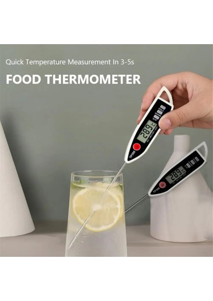 Beyaz Stil Iğne Gıda Termometresi Elektronik Barbekü Pişirme Barbekü Termometresi Yağ Sıcaklığını Ölçme Dijital Mutfak Termometresi (Yurt Dışından) fiyatları